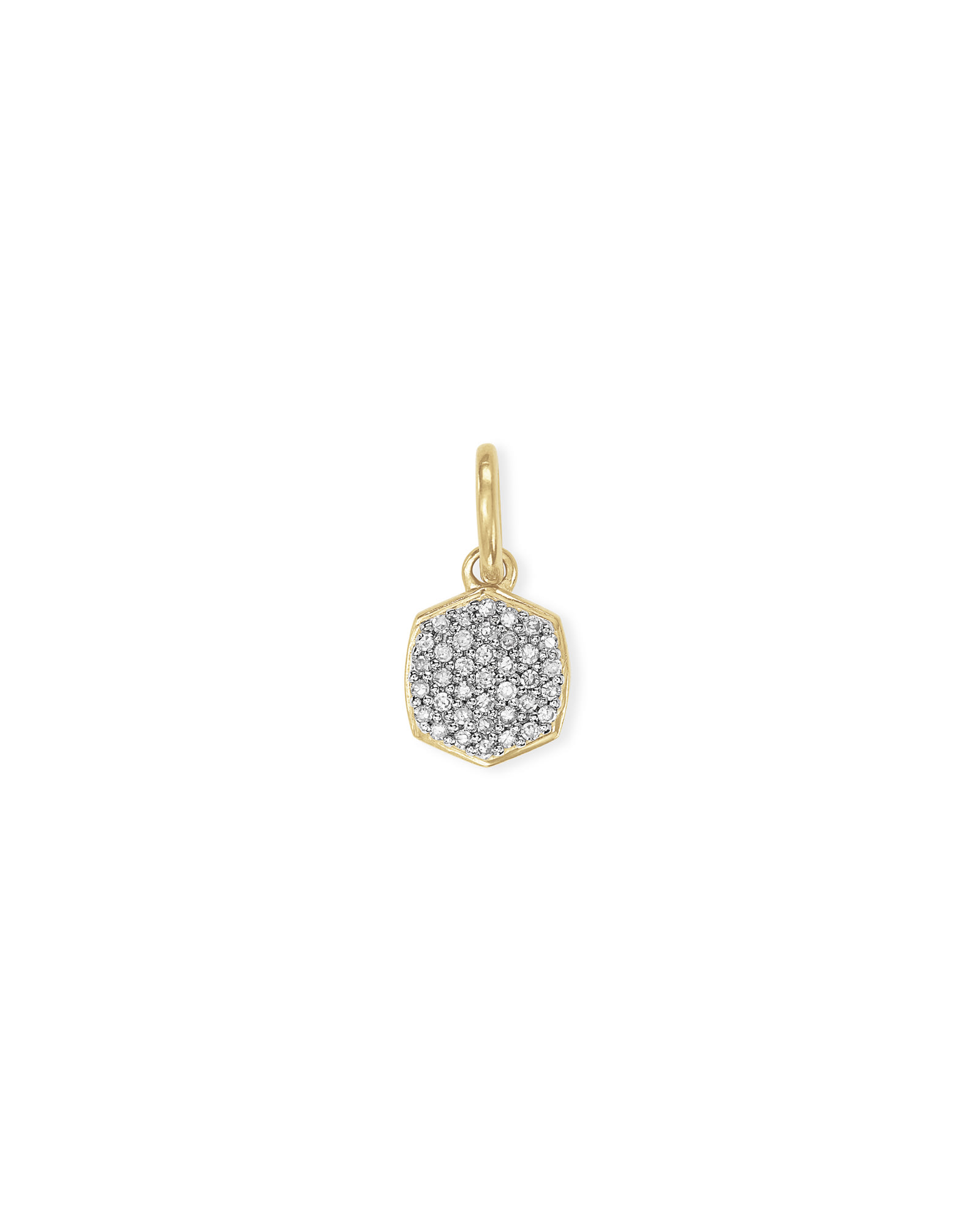 Davie 18k Gold Vermeil Pave Stud Earrings in White Diamond