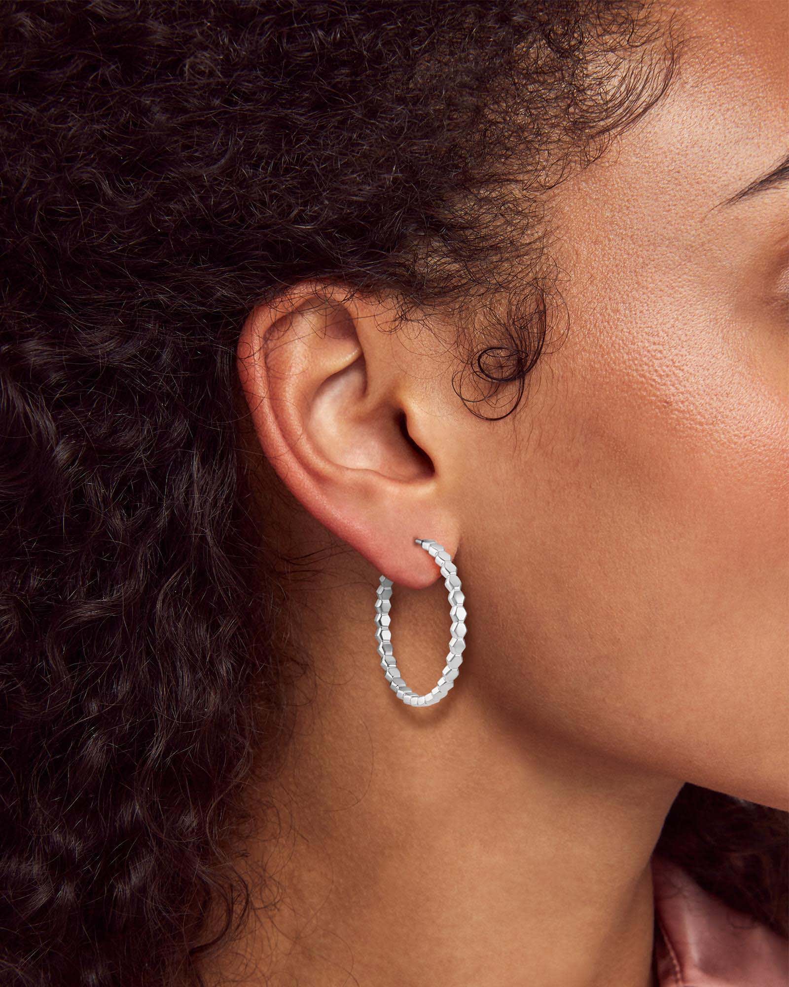 Davis Small Hoop Earrings in Sterling Silver