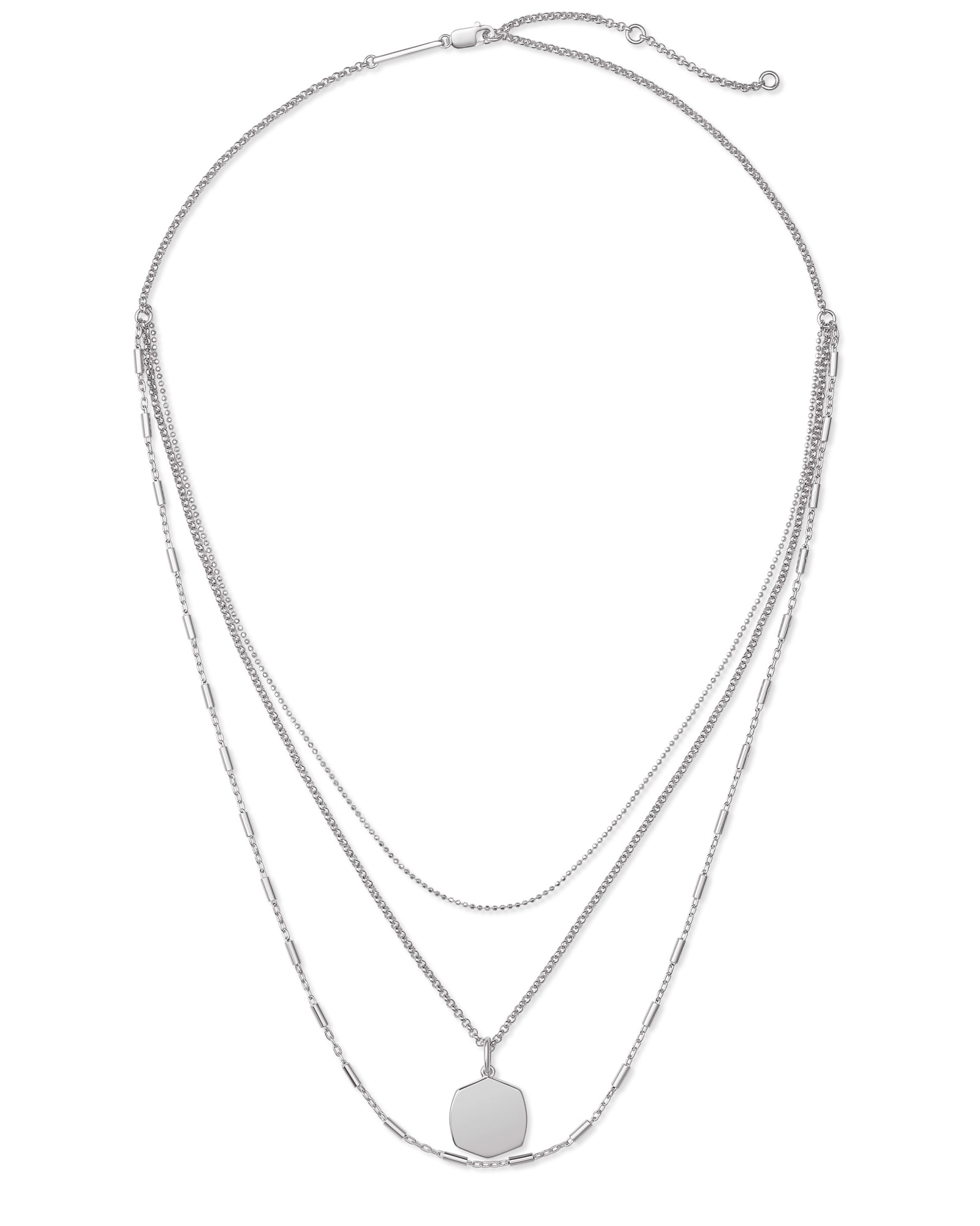 Davis Triple Strand Necklace in Sterling Silver | Kendra Scott