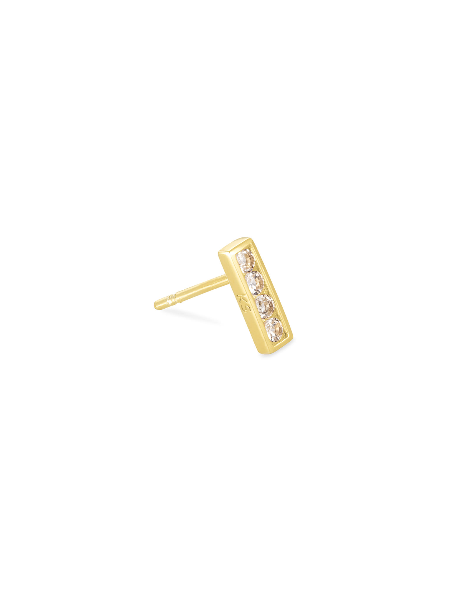 Ciera 18k Gold Vermeil Mini Single Stud Earring in White Topaz