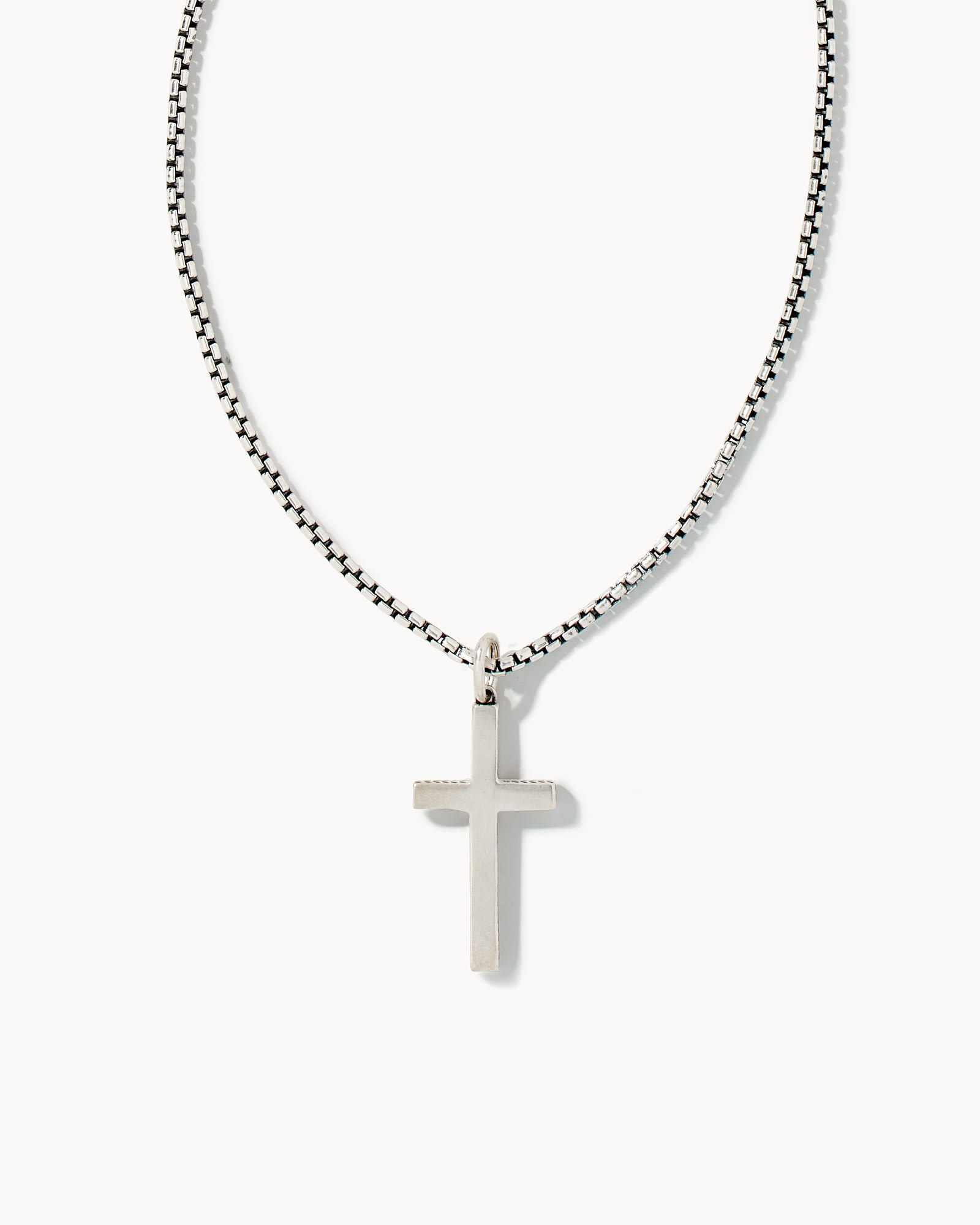 Olive Silver Cross Necklace