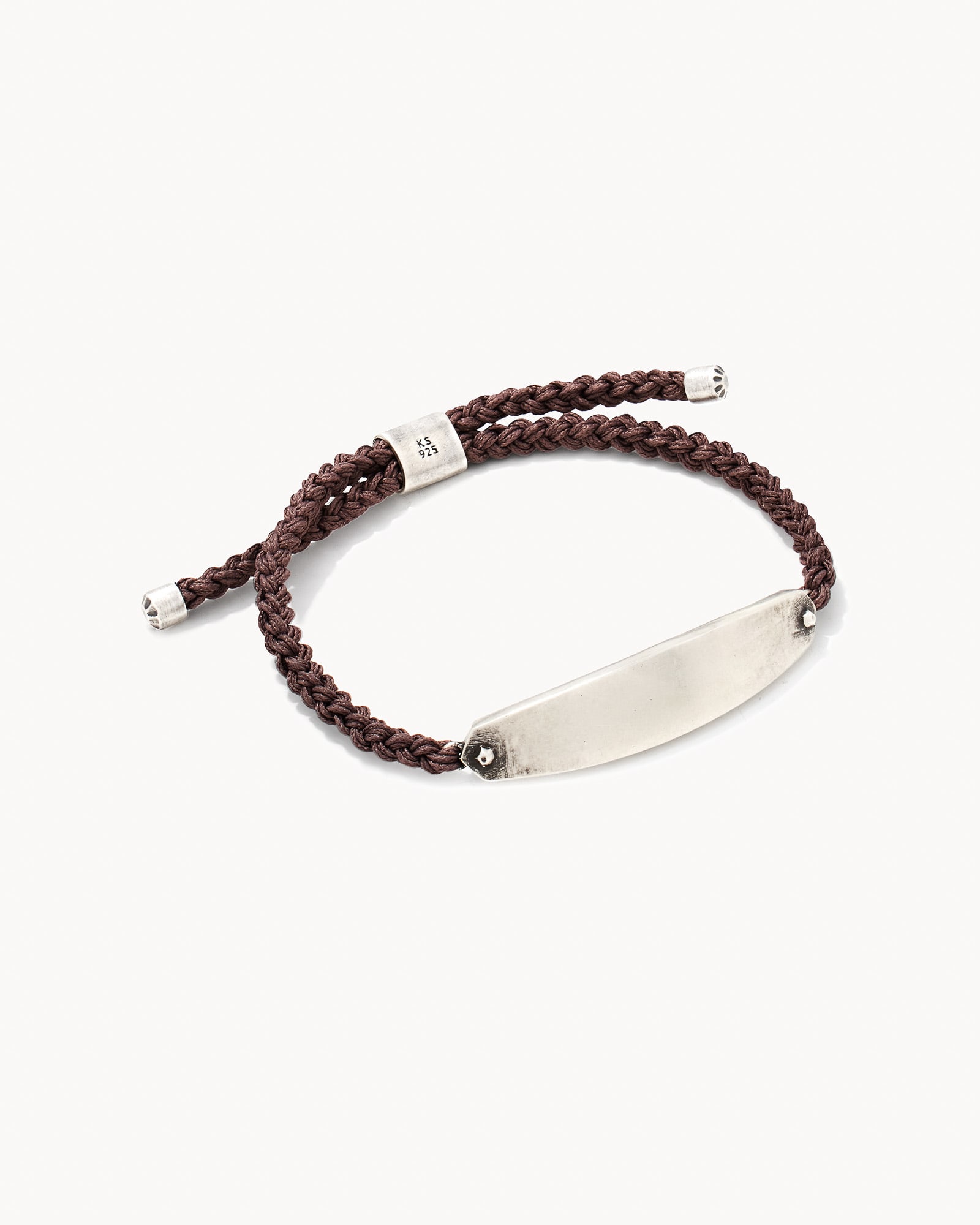 Robert Oxidized Sterling Silver Corded Bracelet Dark Taupe