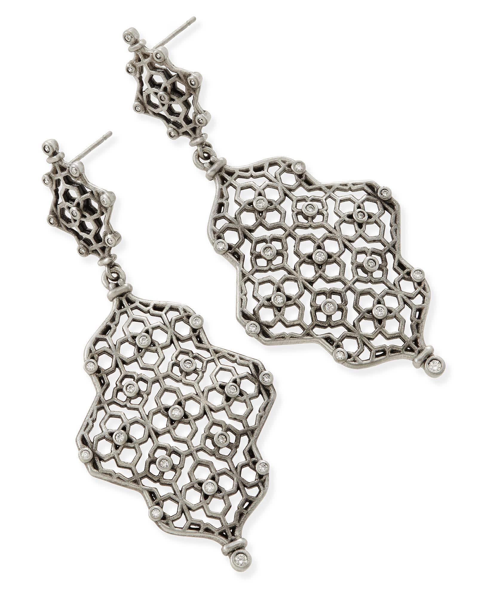 Renee Statement Earrings in Antique Silver