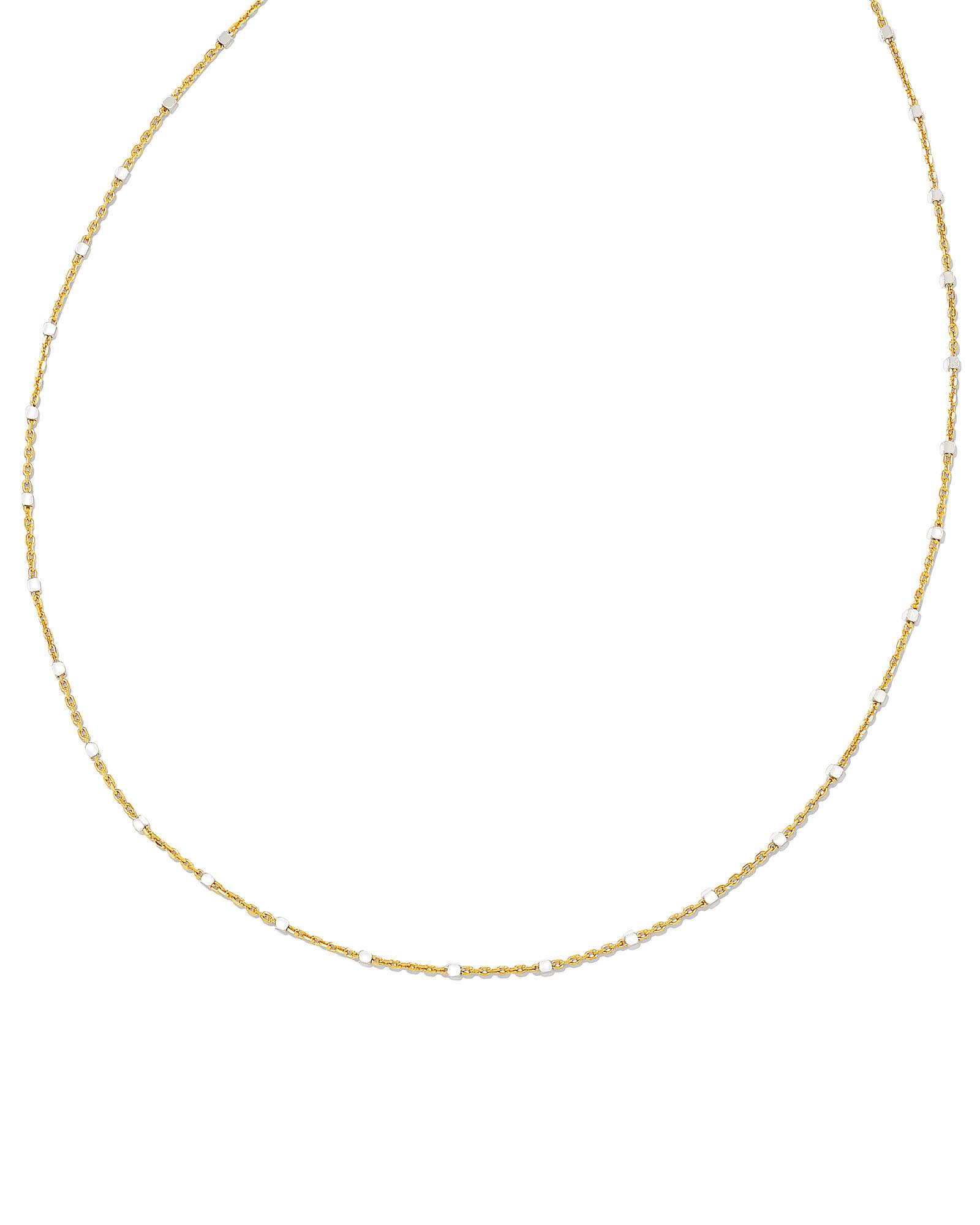 18 Inch Single Satellite Chain Necklace in Mixed Metal