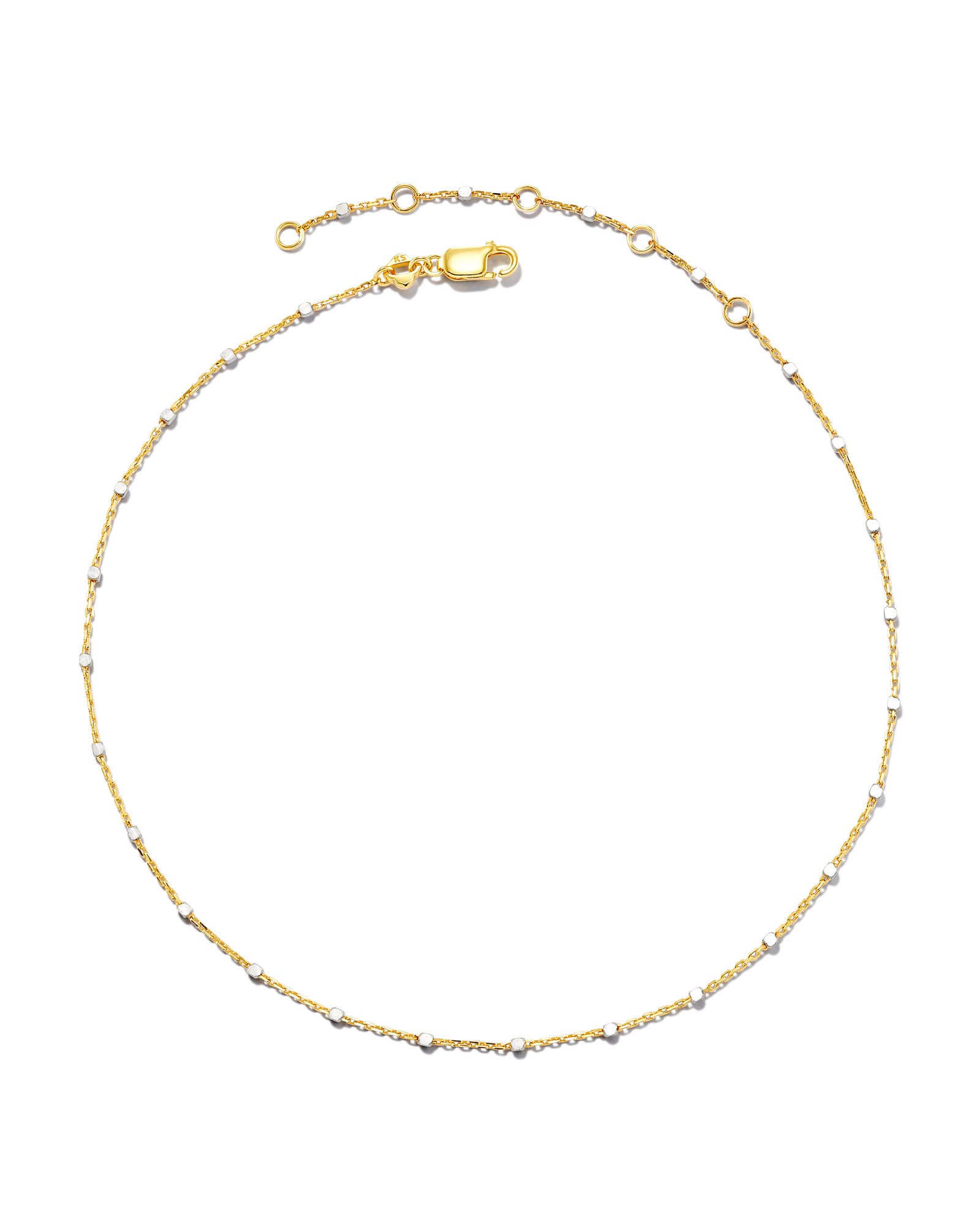 Single Satellite Chain Bracelet in Sterling Silver & 18k Yellow Gold  Vermeil