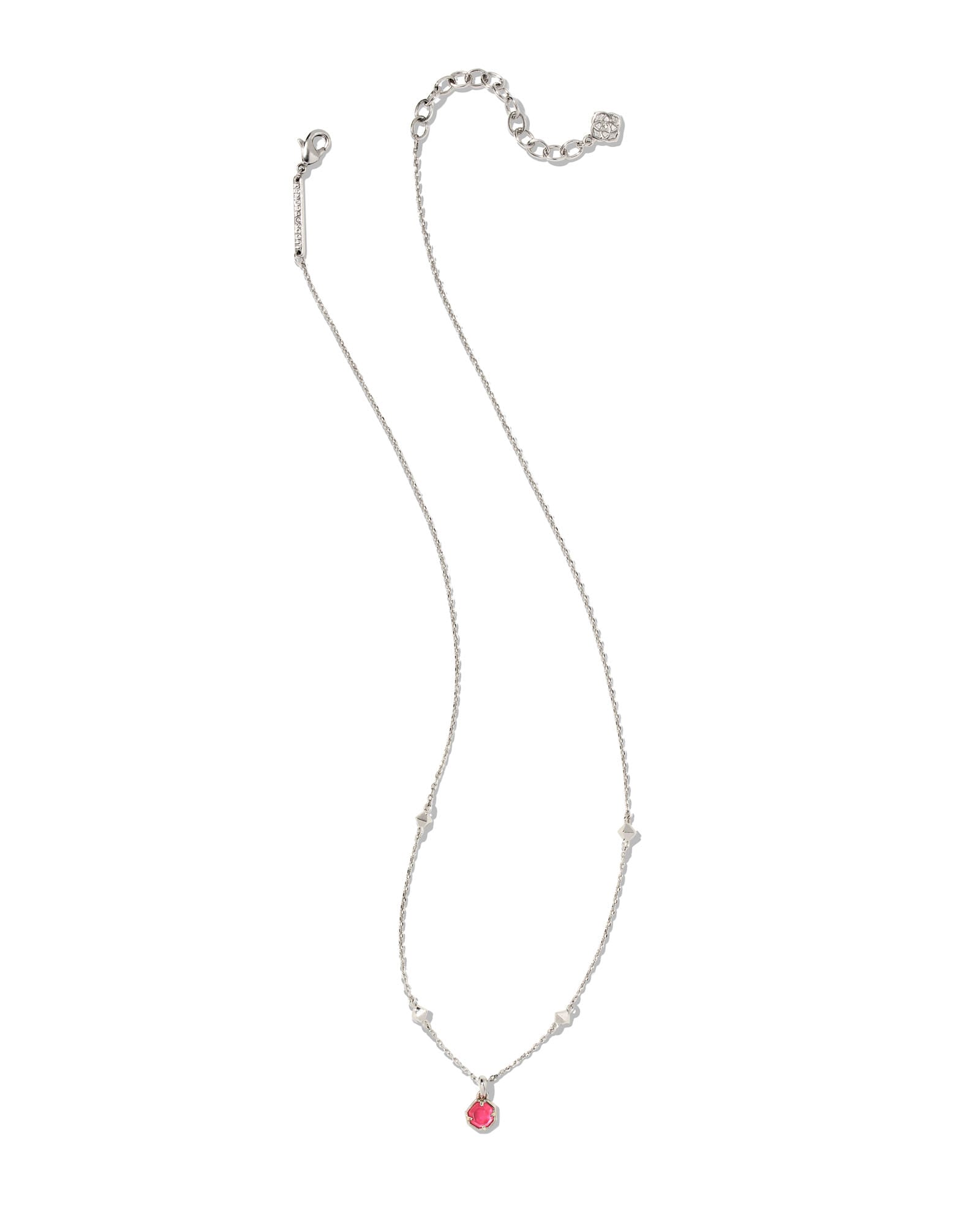 Nola Silver Pendant Necklace in Pink Azalea Illusion