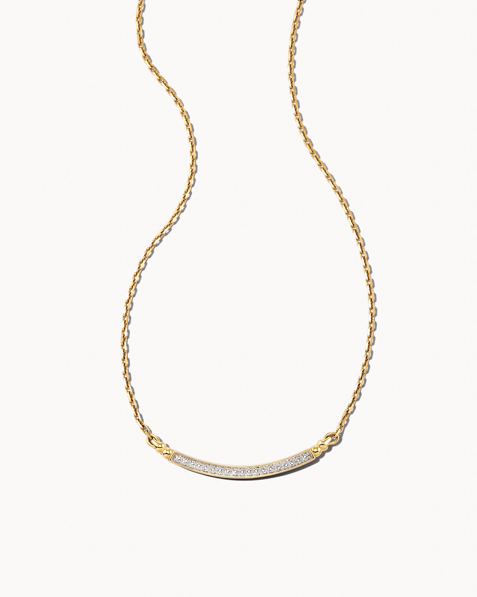 Ott 14k Yellow Gold Pendant Necklace in White Diamond