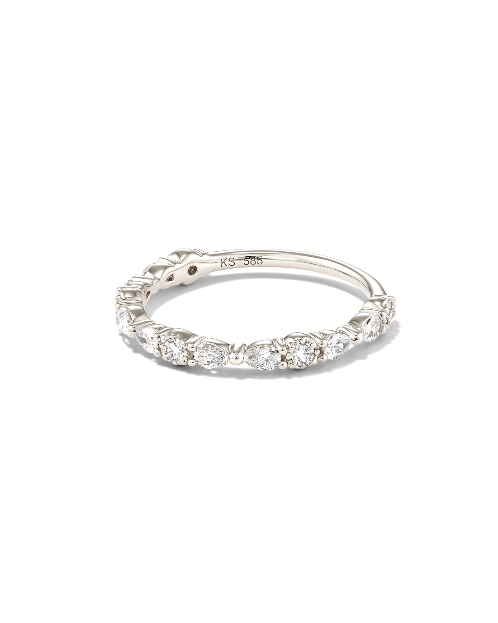 Melanie 14k White Gold Band Ring Diamond