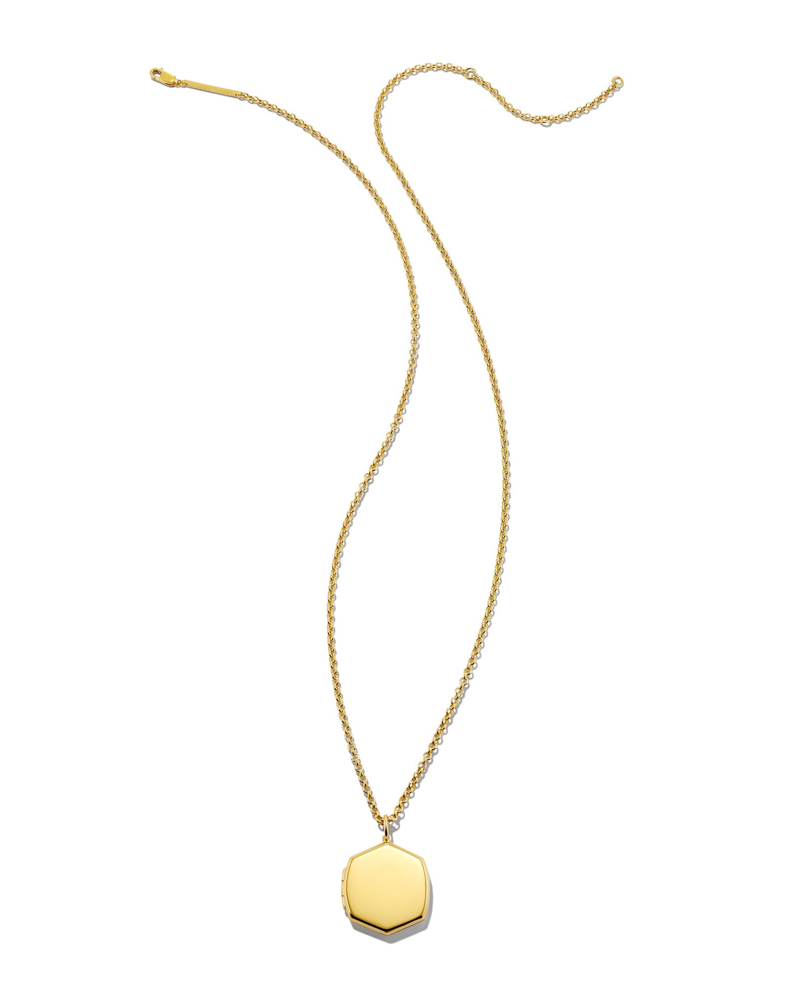 Davis Locket Charm Necklace in 18k Yellow Gold Vermeil