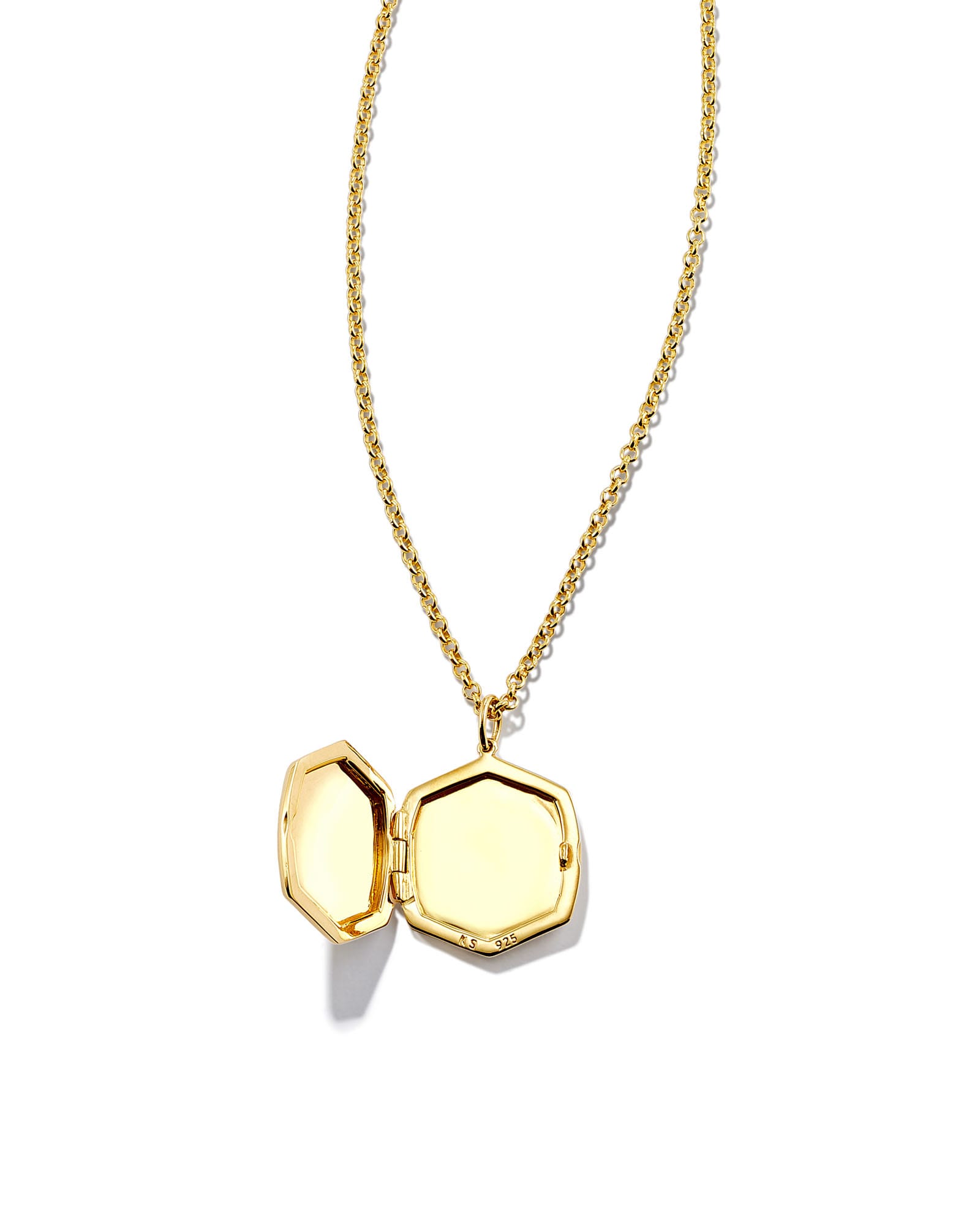 Davis Locket Charm Necklace in 18k Yellow Gold Vermeil