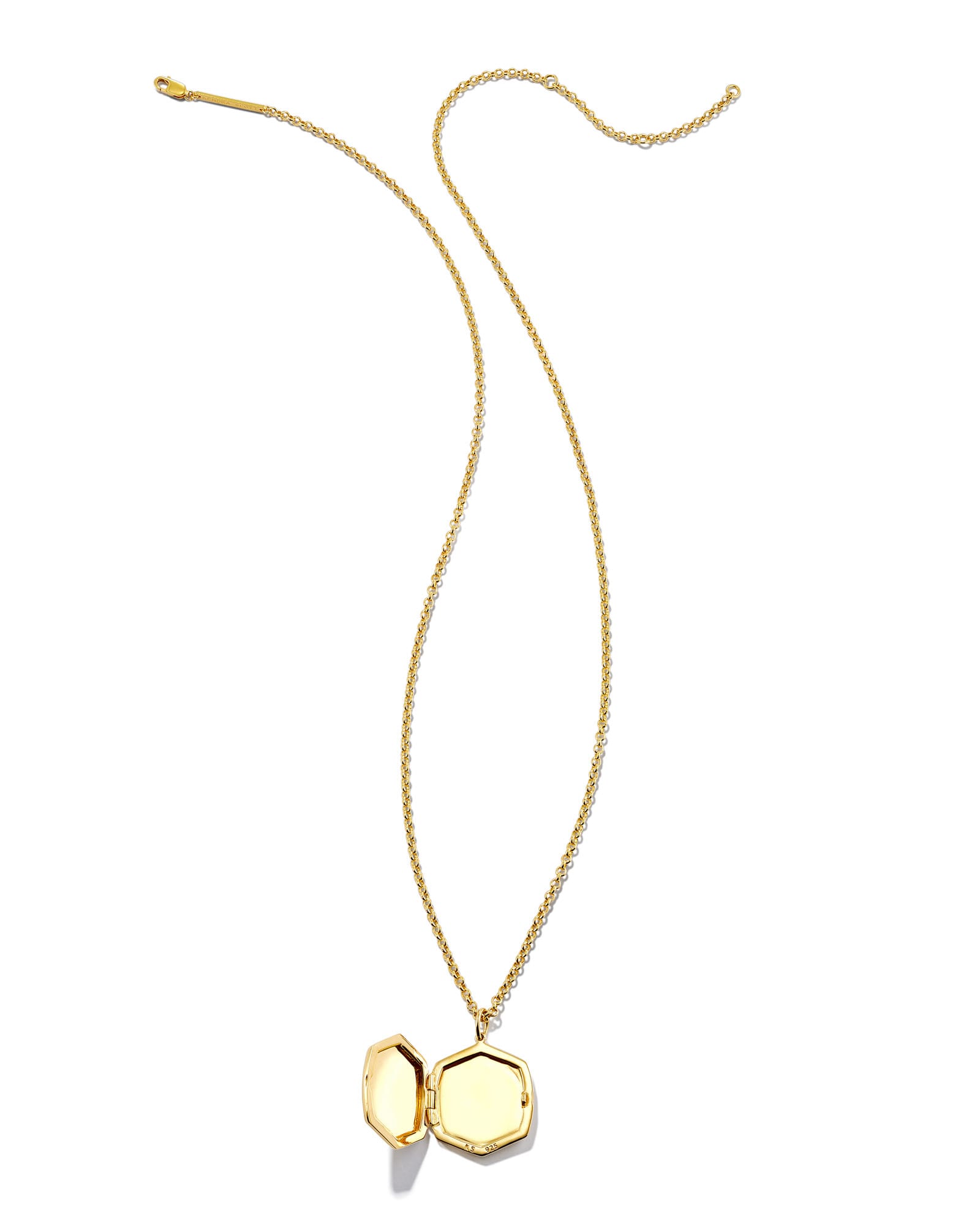 Davis Locket Charm Necklace in 18k Yellow Gold Vermeil