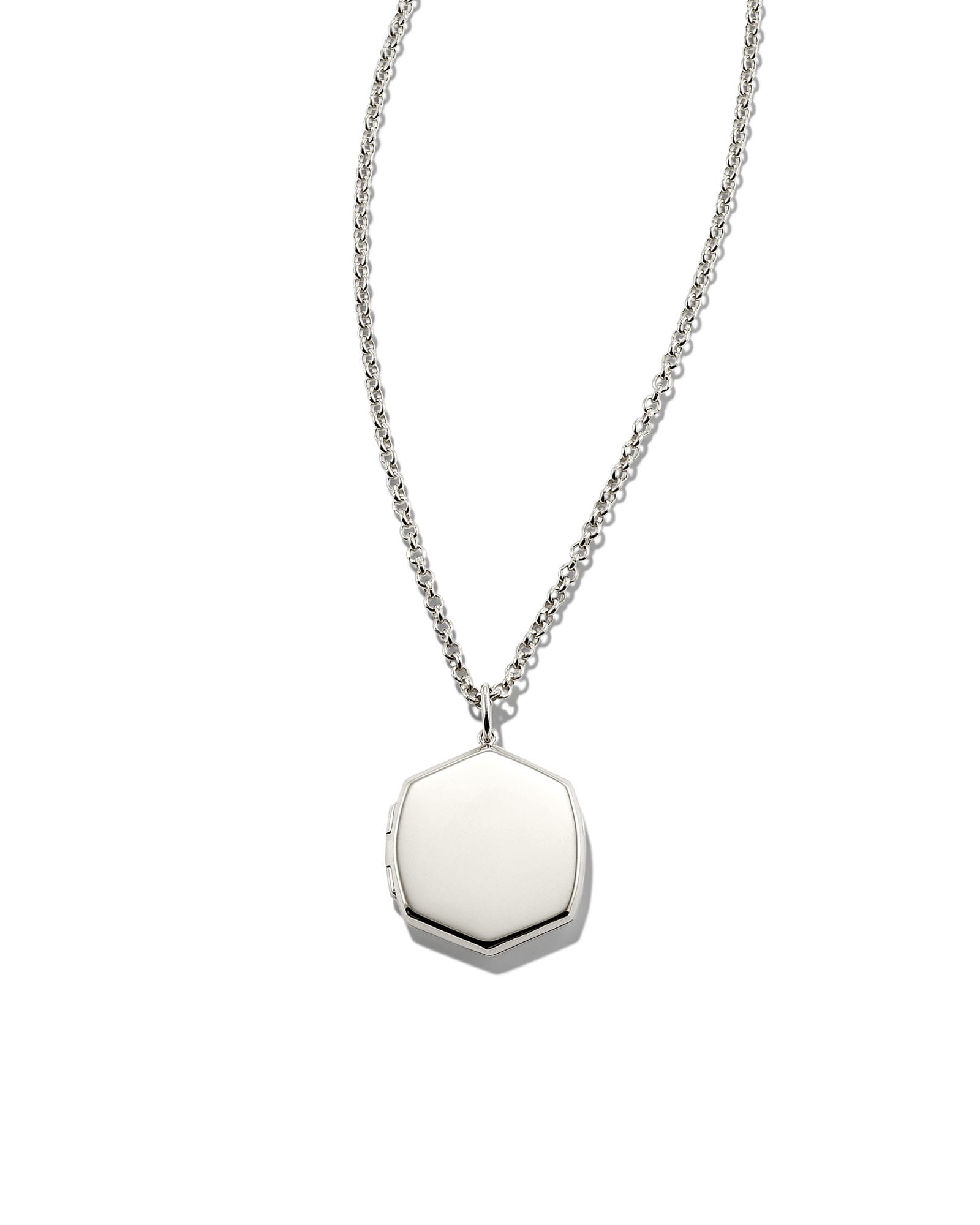 Davis Locket Charm Necklace in Sterling Silver