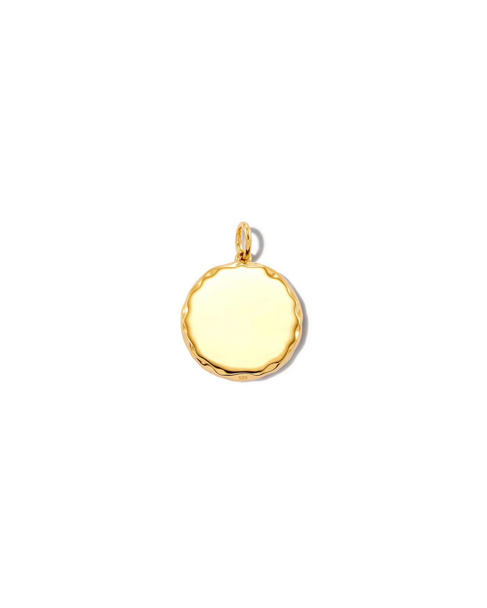 Medium Medallion 18k Yellow Gold Vermeil Charm in Red Garnet