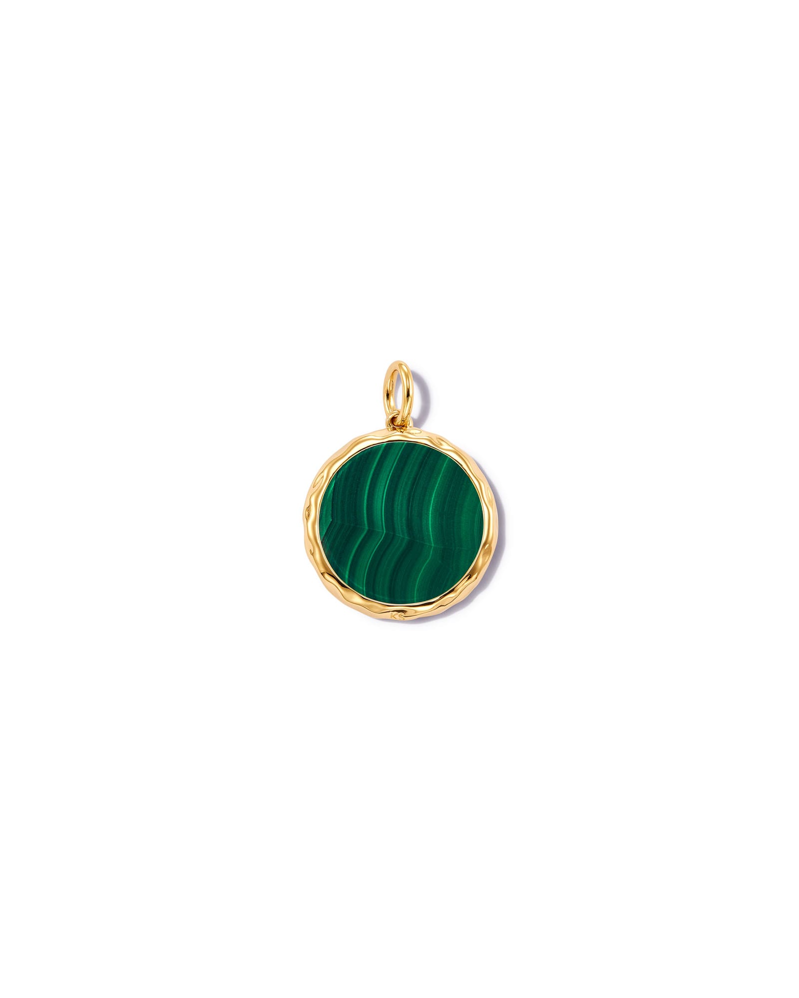 Medium Medallion 18k Yellow Gold Vermeil Charm in Malachite