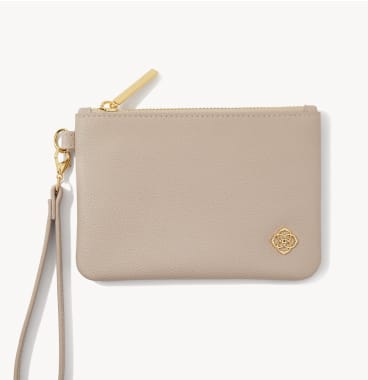 Beige travel pouch