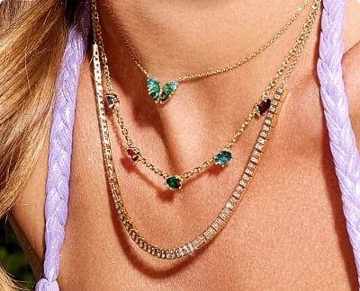 Color Blossom lariat necklace, pink gold, white mother-of-pearl and diamond  - Jewelry - Categories