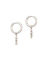 Jae Star Silver Huggie Earrings in White Crystal image number 1.0