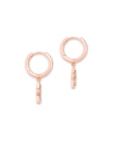 Jae Star Rose Gold Huggie Earrings in White Crystal image number 1.0