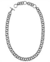 18 Inch Double Chain Link Necklace in Vintage Silver image number 0.0