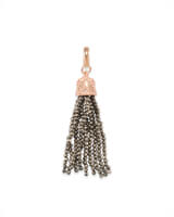 Beaded Rose Gold Tassel Charm in Brown Pyrite image number 0.0
