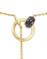 Tegan 14k Yellow Gold Y Necklace in Black Diamond image number 3.0