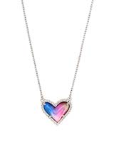 Ari Heart Silver Pendant Necklace in Watercolor Illusion image number 0.0
