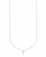 Diamond Letter T Pendant Necklace In 14k Yellow Gold Kendra Scott