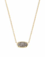 Elisa Gold Pendant Necklace in Platinum Drusy image number 0.0
