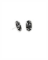 Ellie Silver Stud Earrings in Black image number 0.0