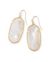 Elle Gold Drop Earrings in Ivory Mother-of-Pearl image number 0.0