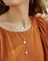 FTH Silver Tone Necklace with Texas Longhorn Enamel Charm