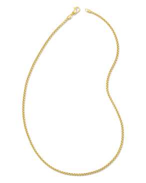 Beck 20" Thin Round Box Chain Necklace in 18k Gold Vermeil