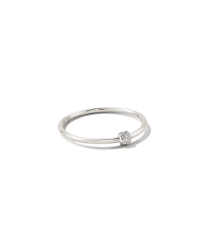 Stella 14k White Gold Band Ring in White Diamond