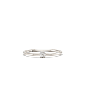 Stella 14k White Gold Band Ring in White Diamond