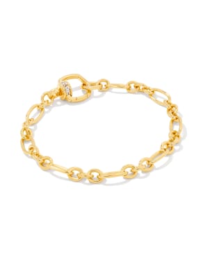 Josephine 18k Gold Vermeil Chain Bracelet in White Sapphire