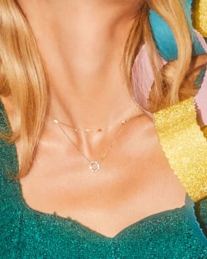 Davis 18k Gold Vermeil Luxe Pendant Necklace in White Sapphire