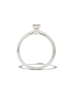 Oval Solitaire Engagement Ring in 14k White Gold