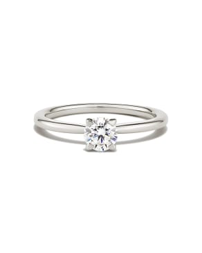 Round Solitaire Engagement Ring in 14k White Gold