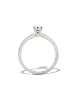 Round Solitaire Engagement Ring in 14k White Gold