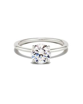 Round Solitaire Engagement Ring in 14k White Gold