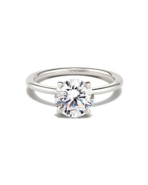 Round Solitaire Engagement Ring in 14k White Gold