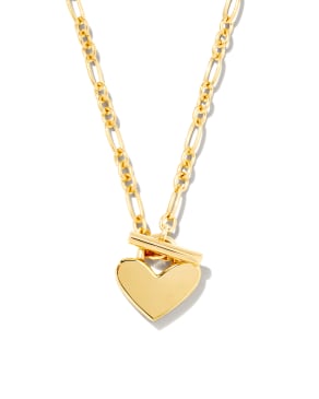 Heart Padlock Pendant Necklace in 18k Gold Vermeil