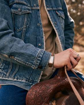 Maverick Oxidized Sterling Silver Leather Bracelet in Brown Leather