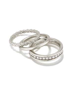 Arya Silver Ring Set in White Pearl