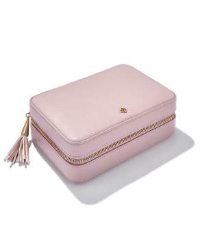 Medium Zip Jewelry Case in Blush Pink