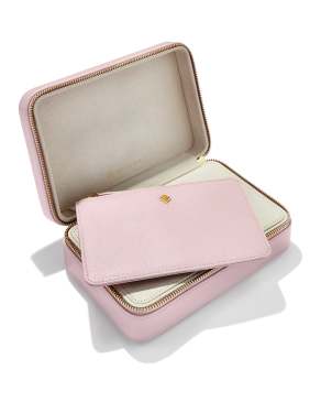 Medium Zip Jewelry Case in Blush Pink