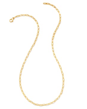 Small Paperclip Chain Necklace in 18k Gold Vermeil