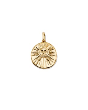 Sun Coin Charm in 18k Gold Vermeil