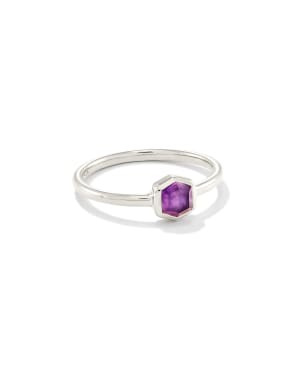 Davie Sterling Silver Band Ring in Amethyst