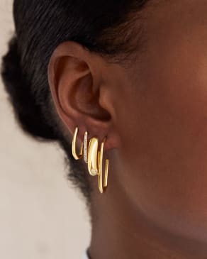 Ellen Hoop Earrings In 18k Gold Vermeil